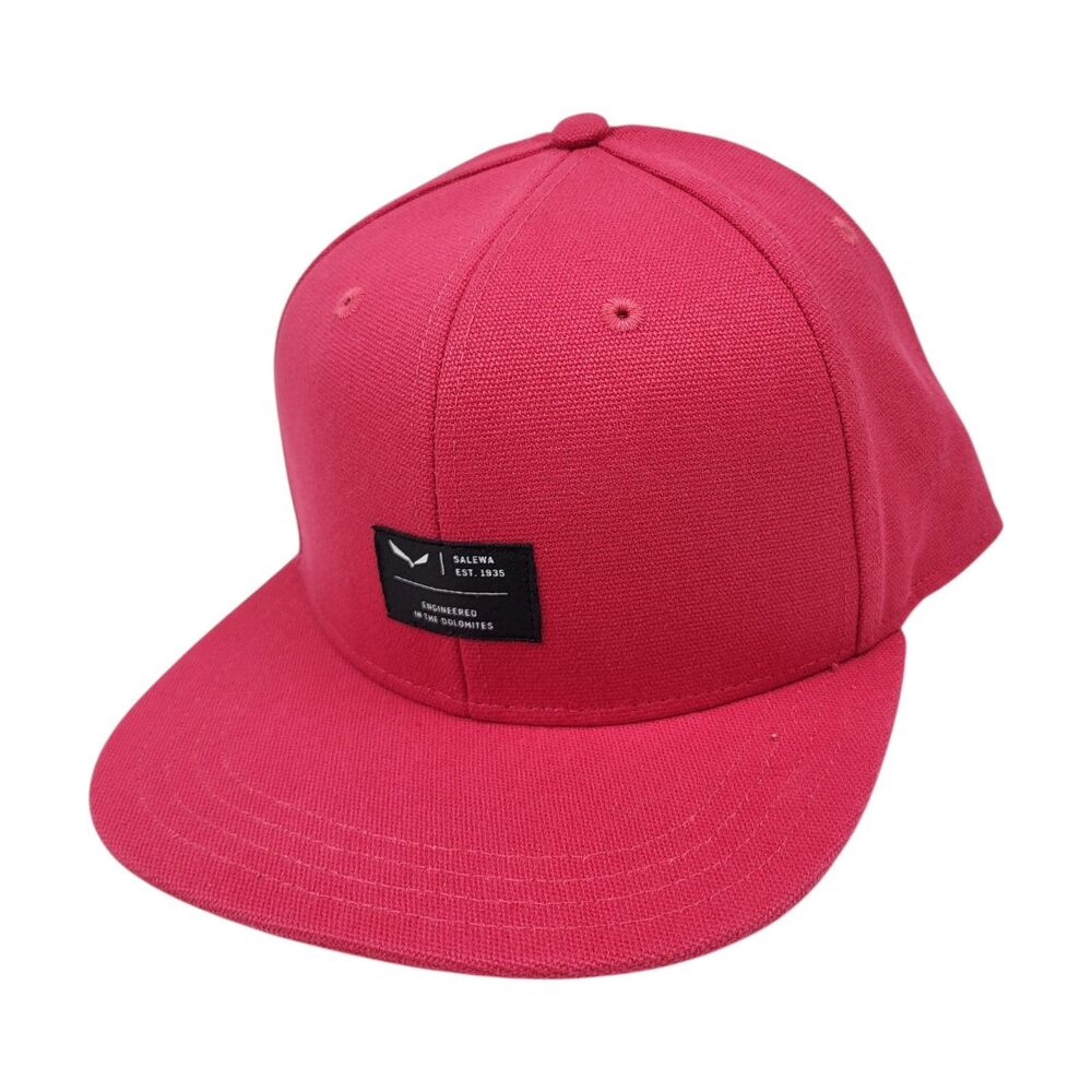 Salewa Red Canvas Cap Hat Outdoor Logo Snap Back Hiking NWT
